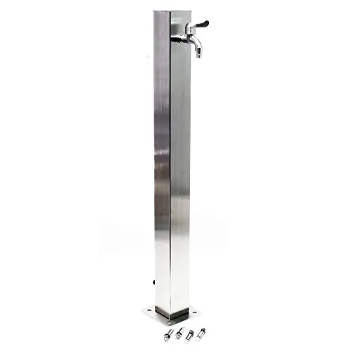 Wiltec Edelstahl Wasserzapfstelle 95 cm - Rasenmäherersatzteile & Rasenmäherzubehör – Robuste Wasserzapfstelle aus hochwertigem Edelstahl, frost- und UV-beständig, ideal für ergonomische Wasserentnahme im Garten.