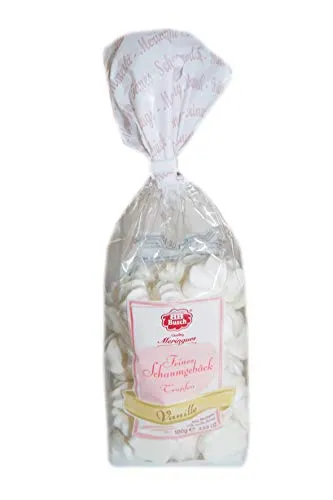 Busch Quality Meringues – Feines Schaumgebäck, Tropfen Vanille, knusprige Baisers, 100g