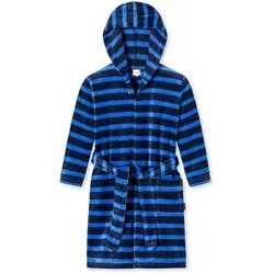 Schiesser Kinder Kapuzenmantel Streifen dunkelblau 98 - blau - Kinder-Bademantel mit fröhlichem Ringel Design, ideal für Schwimmbad oder Zuhause. Saugstarkes, weiches Gewebe aus 85% Baumwolle sorgt für hohen Komfort.