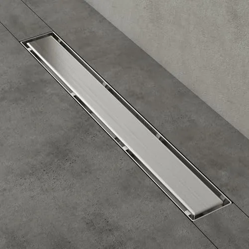 Mai & Mai Duschrinne 60cm Edelstahl Komplettset - Badezimmer Duschrinne, befliesbar mit schnellem Wasserabfluss von 35L/min und integriertem Haarsieb für einfache Reinigung. Hochwertiges Edelstahl-Design für langlebige Nutzung.