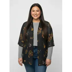 sheego Longbluse 139509_52 im Paisleymuster - Stylische Longbluse mit Schalkragen und 3/4-Ärmeln. Ideal für einen modischen Look, perfekt kombiniert mit langen Seitenschlitzen für mehr Bewegungsfreiheit.