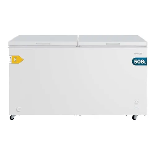 Cecotec Horizontal-Gefrierschrank 508L Doppeltür Bolero CoolMarket Chest Duo 508M Weiß E. UltraContact D-Cool, EasyMove-Räder, Dual-Funktion, ZeroG-Tür (80º-30º), Dual-Funktion, Doppelkorb