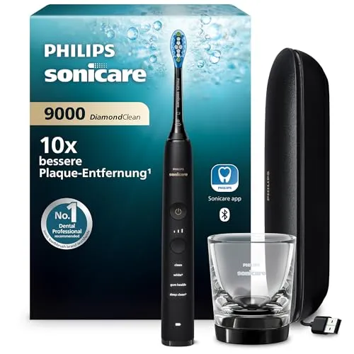 Elektrische Zahnbürste Sonicare DiamondClean 9000 HX9911 - Schallzahnbürste, schnurlos und stylisches Aquamarine Gradient Design