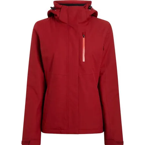 McKINLEY Trekkingjacke Dana W RED DARK M (40) - Funktionsjacke aus 100% Polyester mit Mechanical Stretch für optimale Bewegungsfreiheit, ideal für Outdoor-Aktivitäten.