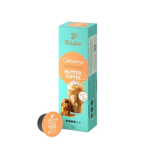 Tchibo Cafissimo Flavoured Summer Edition Espresso Buttertoffee Kaffeekapseln, 10 Stück, Espresso, Geschmack von Buttertoffee, ohne Süßungsmittel, Limited Edition