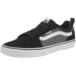 VANS Filmore Sneaker, Gr. 44, schwarz-grau - Sportliche Sneaker aus robustem Leder mit niedrigem Schaft und runder Spitze. Ideal für Büro-Looks und Freizeit, bietet eine rutschfeste Gummisohle für sicheren Halt.