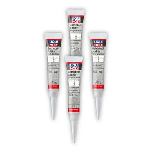 LIQUI MOLY 1040 Getriebeöl Additiv MoS2 - 4x20g - Hochwertiges Getriebeöladditiv von LIQUI MOLY, ideal zur Verbesserung der Schmierung und für eine zuverlässige Leistung im Fahrzeug. Inhalt: 80g, perfekt für den Einsatz in Ihrer Werkstatt.