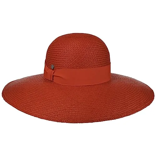 LIERYS Mayetta Panamahut Schlapphut mit Stil Sonnenhut breite Krempe Damen Frühjahr Sommer Made in Italy rot One Size