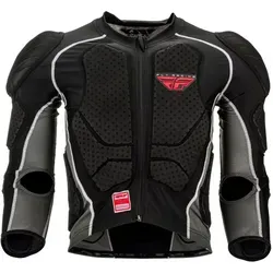 Fly Racing Barricade Protektorenjacke Level 1 - Schwarz/Grau - M - Zertifizierte Protektorenjacke mit E3T PU-Schaumstoffpolstern für optimalen Schutz. Hoch atmungsaktives Material und konturierte Passform sorgen für hohen Tragekomfort beim Fahren.