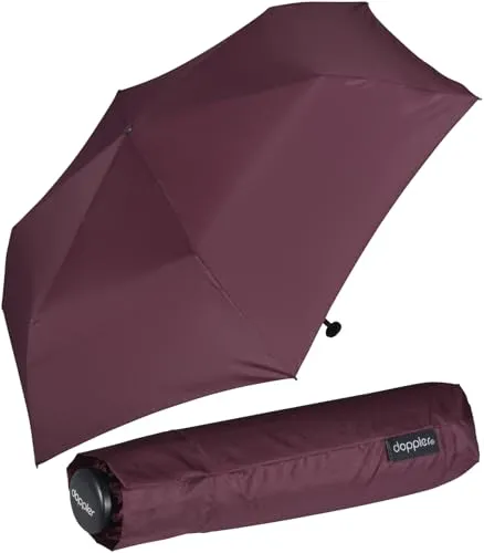 Doppler Taschenschirm zero99 Sun in Royal Berry | Leichter kleiner Regenschirm | Mini-Regenschirm | UV-Schutz
