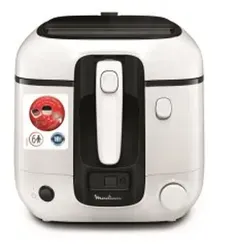 Moulinex AM3140 AM314010 Super Uno - Edelstahl Fritteuse - Tiegelfritteusen für bis zu 6 Personen mit 2,2 l Öl und 1,5 kg Frittiergut. Integrierter Timer und einfache Reinigung durch abnehmbare Teile.