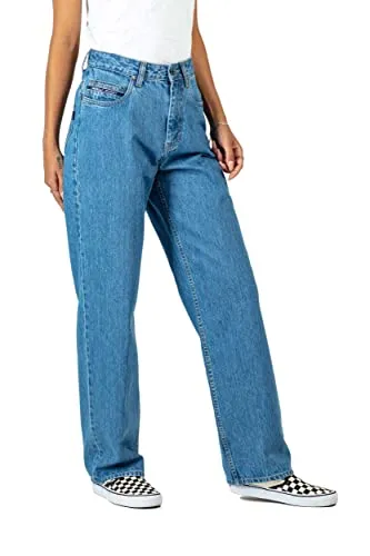 Reell Baggy Origin Mid Blue 31/32 - Jeans aus flexiblem Denim-Stoff mit ultra-breitem konischem Bein und niedrigem Anstieg für optimalen Tragekomfort.