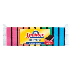 Mapa GmbH Spontex Colors Scheuerschwämme, bunt, Verschiedenfarbige Schwämme für den universellen Gebrauch, 1 Packung = 10 Stück 97.570.022