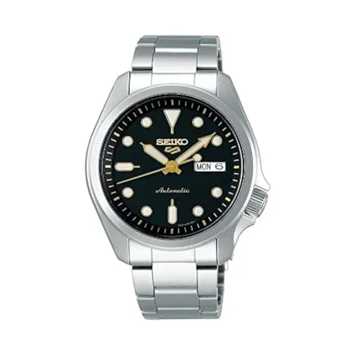 Seiko 5 Sportarten SRPE57K1 - Automatische Edelstahluhr - Sportliche Armbanduhr für Herren mit kratzfestem Mineralglas, silberfarbenem Gehäuse und Band - ideal für jeden Anlass.