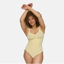 cfab by creamy fabrics Miederbody Bodysuit Sculpting Shapewear 3XL in Baby Yellow - Elegantes Miederbody für eine figurformende Silhouette. Hergestellt aus elastischem Material bietet es hohen Tragekomfort und ist ideal für den täglichen Einsatz.