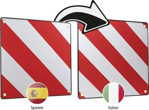 Calima Warntafel 2 in 1 für Spanien und Italien Aluminium - Praktische Warntafel aus Aluminium, ideal für Reisen in Spanien und Italien, sorgt für Sicherheit und Übersicht im Straßenverkehr.