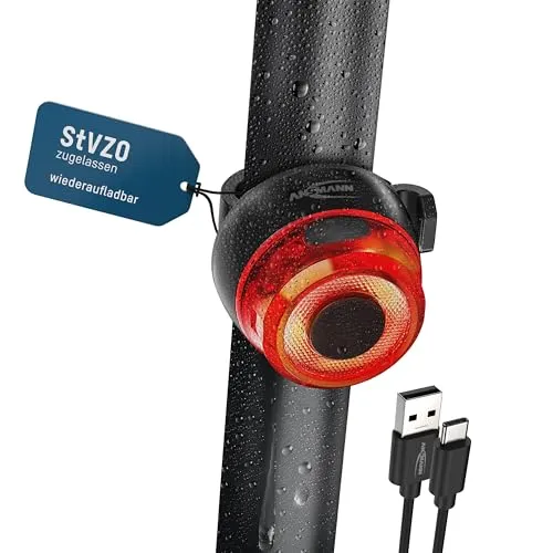Ansmann Fahrradlicht Bikelight Rear, 1600-0525, Rücklicht, LED, USB aufladbar, hinten