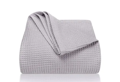 Laynenburg Tagesdecke Waffelpique – 100% Baumwolle, grau, 150x200 cm - Bettdecken, hochwertige Kuscheldecke aus 100% Baumwolle, ideal als Sommerdecke oder stilvoller Überwurf für Sofa und Bett.