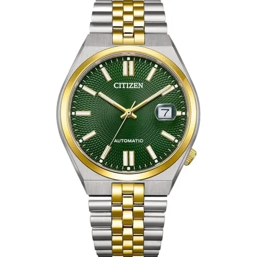 Citizen NK0024-54X Herrenuhr - Elegante Automatik 40mm mit Saphirglas - Armbanduhren mit grünem Zifferblatt und 60 Stunden Gangreserve, ideal für stilbewusste Männer. Wasserdicht bis 5 ATM und aus hochwertigem Edelstahl gefertigt.