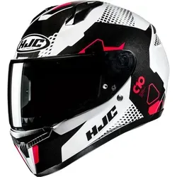 HJC C10 Aspa - Weiß/Rot | XL (61 - 62 cm) - Motorradhelm mit fortschrittlicher Polycarbonat-Verbundschale und ACS-Ventilationssystem für optimale Luftzirkulation und Komfort bei jeder Fahrt.