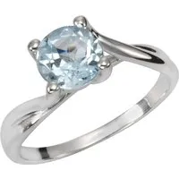 Zeeme Gemstones Ring aus Silber 925 mit Blautopas (beh.) 7mm - Eleganter Damen-Ring aus rhodiniertem 925 Sterling Silber mit einem funkelnden Blautopas (beh.) von 7mm Durchmesser, ideal für besondere Anlässe.
