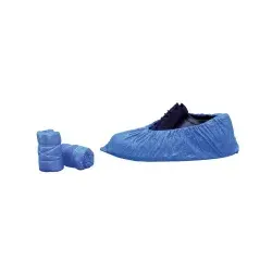 Dr. Junghans medical Überschuhe aus Kunststoff zum Einmalgebrauch 15801 , 1 Packung = 100 Stück, blau