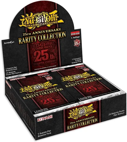 Yu-Gi-Oh! 25th Anniversary Rarity Collection Display - Deutsche Ausgabe - Feiere das 25-jährige Jubiläum mit dieser einzigartigen Sammlung! 120 Karten, einschließlich Booster und Collector's Edition, für spannende Duelle und Sammlerstücke.