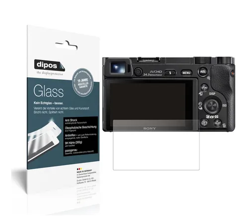 2x Schutzfolie für Sony Alpha 6000 matt - Anti-Shock 9H Folie dipos Glass
