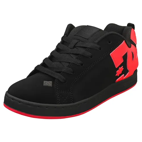 DC Shoes Court Graffik Damen Sneaker, Black Hot Pink, 36.5 EU - Damen-Sneaker aus hochwertigem Nubukleder mit atmungsaktiver Mesh-Zunge und gepolstertem Schuhkragen für ultimativen Komfort. Die unverkennbare Pill-Pattern-Lauffläche sorgt für optimalen Halt.