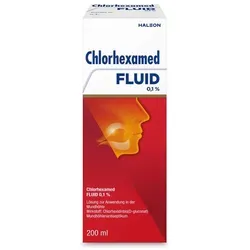 Chlorhexamed Fluid 0,1 % 200 ml - Effektive Mundspülung - Arzneimittel zur Unterstützung der Mundhygiene, rezeptfrei erhältlich und ideal zur Bekämpfung von Bakterien und Zahnfleischentzündungen.