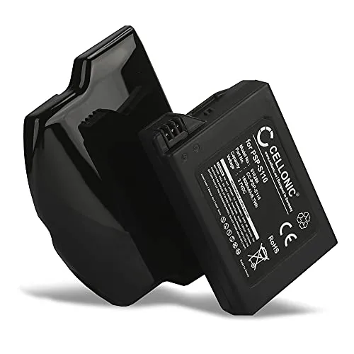 CELLONIC XL Qualitäts Akku kompatibel mit Sony PSP Slim & Lite (PSP-2000 / PSP-2004) / PSP Brite (PSP-3000 / PSP-3004) (1800mAh) PSP-S110 Ersatzakku Batterie mit Gehäusedeckel