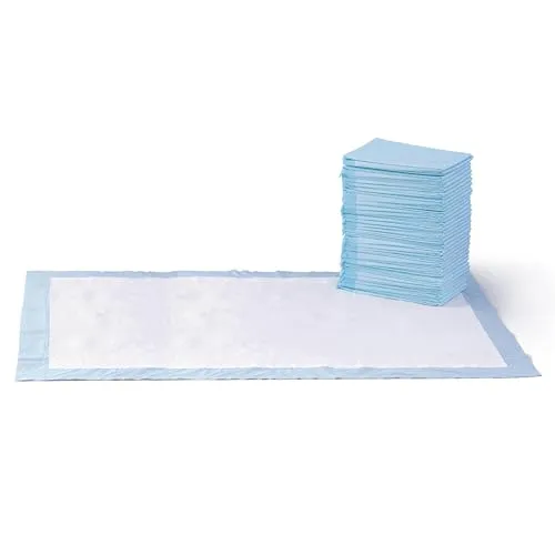 Amazon Basics Trainingspads für Hunde und Welpen, auslaufsicheres 5-lagiges Design mit schnell trocknender Oberfläche, Giant (40Stück), Blau