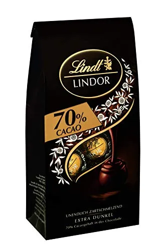 Lindt Lindor Beutel - Edelbitter Dark 70% Schokolade - 136 Gramm
