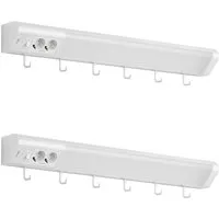 Oktaplex Talin 2er Set Unterbauleuchte 76cm mit Steckdose - Moderne Unterbauleuchte mit warmweißem Licht (3000K) und 1635 Lumen. Ideal für die Küche, mit praktischen Steckdosen und 6 Haken zur Aufbewahrung von Utensilien. Einfache Installation und hohe Funktionalität.
