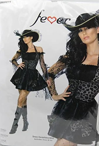 Piratin Kostüm Tänzerin schwarz Minikleid sexy Kleid Gothic Gr. 36/38 (S), 40/42 (M), 44/46 (L), Größe:L