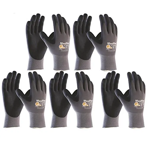 ATG Schutzhandschuh MaxiFlex® Ultimate - 8 - Arbeitshandschuhe mit patentierter Nitril-Mikrobeschichtung für hervorragende Flexibilität und Tastempfinden, ideal für trockene Arbeitsbedingungen in Haushalt, Industrie und Handwerk. Lieferung: 5 Paar Größe 8 (M).