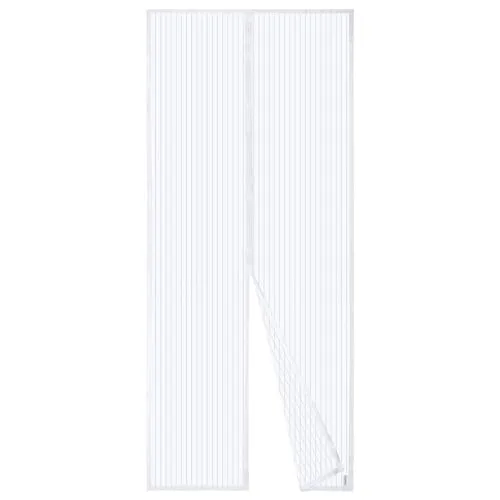 Apalus Fliegengitter Tür, Magnet Insektenschutz 100x210cm, Der Magnetvorhang Ist Ideal Für Die Balkontür, Kellertür und Terrassentür, Kinderleichte Klebemontage Ohne Bohren, Nicht Kürzbar, Weiß