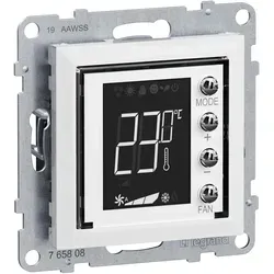 Legrand Seano MyHome Thermostat mit beleuchtetem Display - Thermostate & Energieverbrauchsanzeigen mit integriertem Temperatursensor und potentialfreiem Eingang für Fensterkontakte, ideal für eine effiziente Heizungssteuerung.