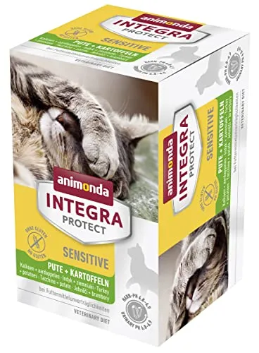 animonda INTEGRA PROTECT Katzenfutter nass Sensitive Pute + Kartoffel (6 x 100g), vom Tierarzt empfohlen bei Futtermittelallergie, mit Veterinären entwickeltes Diätalleinfutter für Katzen