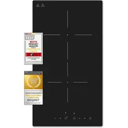 Exquisit Kochfeld EKC 300-380 | Glaskeramik | 2 Kochstellen - Kochfelder: Hochwertiges Glaskeramik-Kochfeld mit 2 Kochzonen für schnelles Erhitzen und einfache Reinigung. Komfortable Touch-Control für präzise Temperatureinstellungen und höchste Sicherheit.