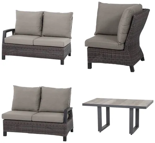 Siena Garden Gartenlounge-Set Corido (4-tlg) - Moderne Garten-Lounge mit Aluminiumgestell und pflegeleichten Keramikplatten. Genießen Sie höchsten Sitzkomfort und entspannte Stunden im Freien.