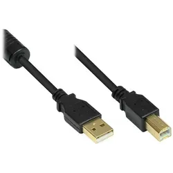 Alcasa GC-M0081 USB Kabel USB 2.0 2 m USB A USB B 0,48 Gbit/s Schwarz