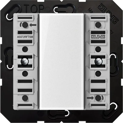 Jung A5072RFTSM KNX RF Funk-Wandsender-Modul 2fach - Tastsensor-Modul für KNX-Systeme, ideal für die smarte Haussteuerung, inklusive transparenter Abdeckung für elegantes Design.