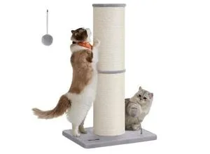 Feandrea Kratzbaum für große Katzen, 85 cm hoch, 17 cm dicker Stamm - Grau - Robuster Kratzbaum mit extra dickem Stamm für großen Kratzspaß. Ideal für große Katzen wie Maine-Coons. Stabile Basis und integrierte Spielglocke sorgen für Sicherheit und Freude beim Spielen.