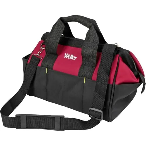 WLACCSCS - Aufbewahrungstasche für Lötstation - Werkzeugkoffer/-Taschen mit 12 Fächern für eine saubere und organisierte Lötarbeitsumgebung, ideal für den sicheren Transport von Lötausrüstung und Werkzeugen.