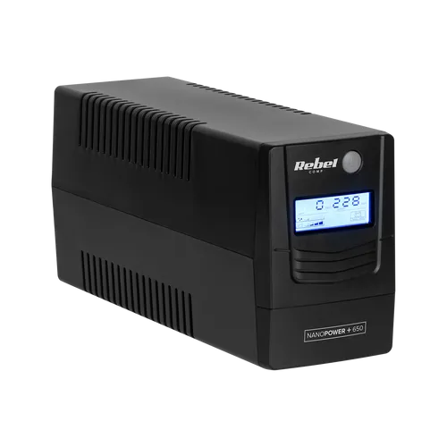 Zasilacz awaryjny UPS REBEL Nanopower Plus 650 - Zuverlässige USV-Lösung für Computer, schützt vor Stromausfällen und sorgt für kontinuierliche Energieversorgung. Ideal für den Schutz sensibler Geräte.