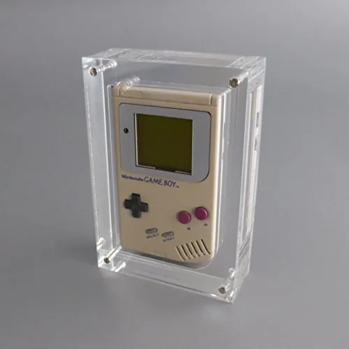 LOBOTEC Nintendo Gameboy Classic Acrylglas Block "Classic Star", Videospiel Retro Konsolen Case aus hochwertigem Plexiglas, Präsentation und passende Schutzhülle, Game Boy Gehäuse zum Verschrauben