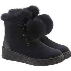 Marco Tozzi Premio Schnürboots Boots Wildleder Winter Stiefel Stiefelette navy 39 - Dunkelblau/Navy - 39