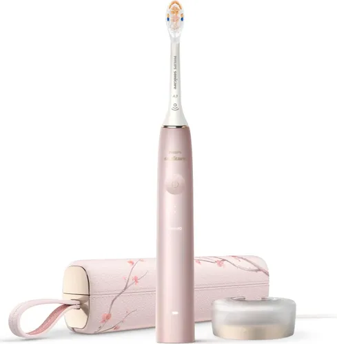 Philips Sonicare DiamondClean Prestige 9000 HX9992 - Elektrische Zahnbürste mit 5 Putzprogrammen und integriertem Drucksensor für optimale Zahnpflege. Inklusive USB-Ladeetui und 2 hochwertigen Aufsteckbürsten.
