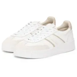 Tommy Jeans THE GREENWICH EDGE FLATFORM Plateausneaker, Freizeitschuh, Halbschuh, Schnürschuh mit Logoschriftzug beige|braun 41 EU
